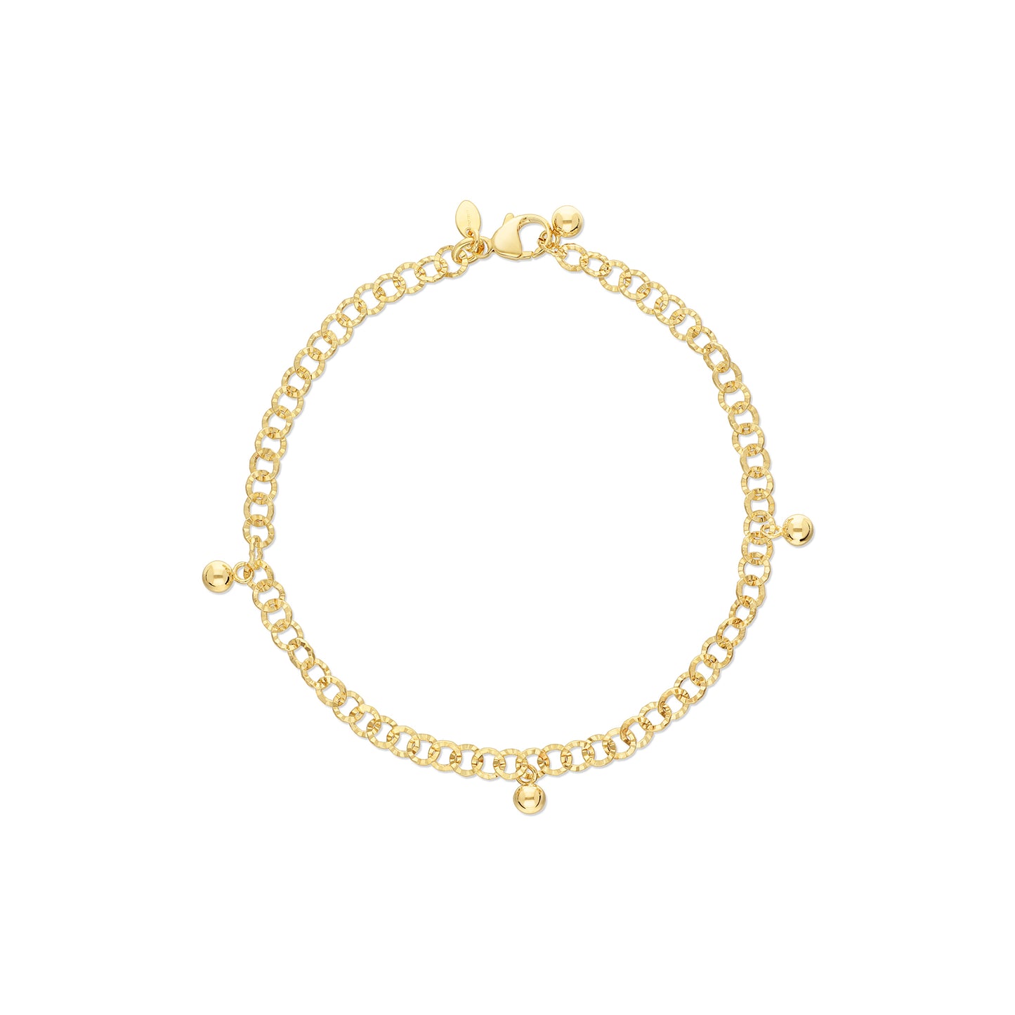 Cable with Bead Charms Anklet