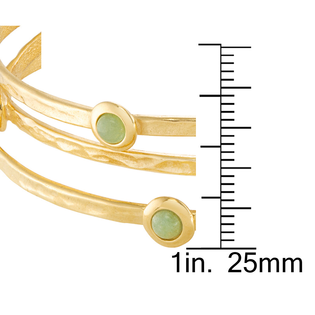 Set Of 3 Bangle with Jade Stones