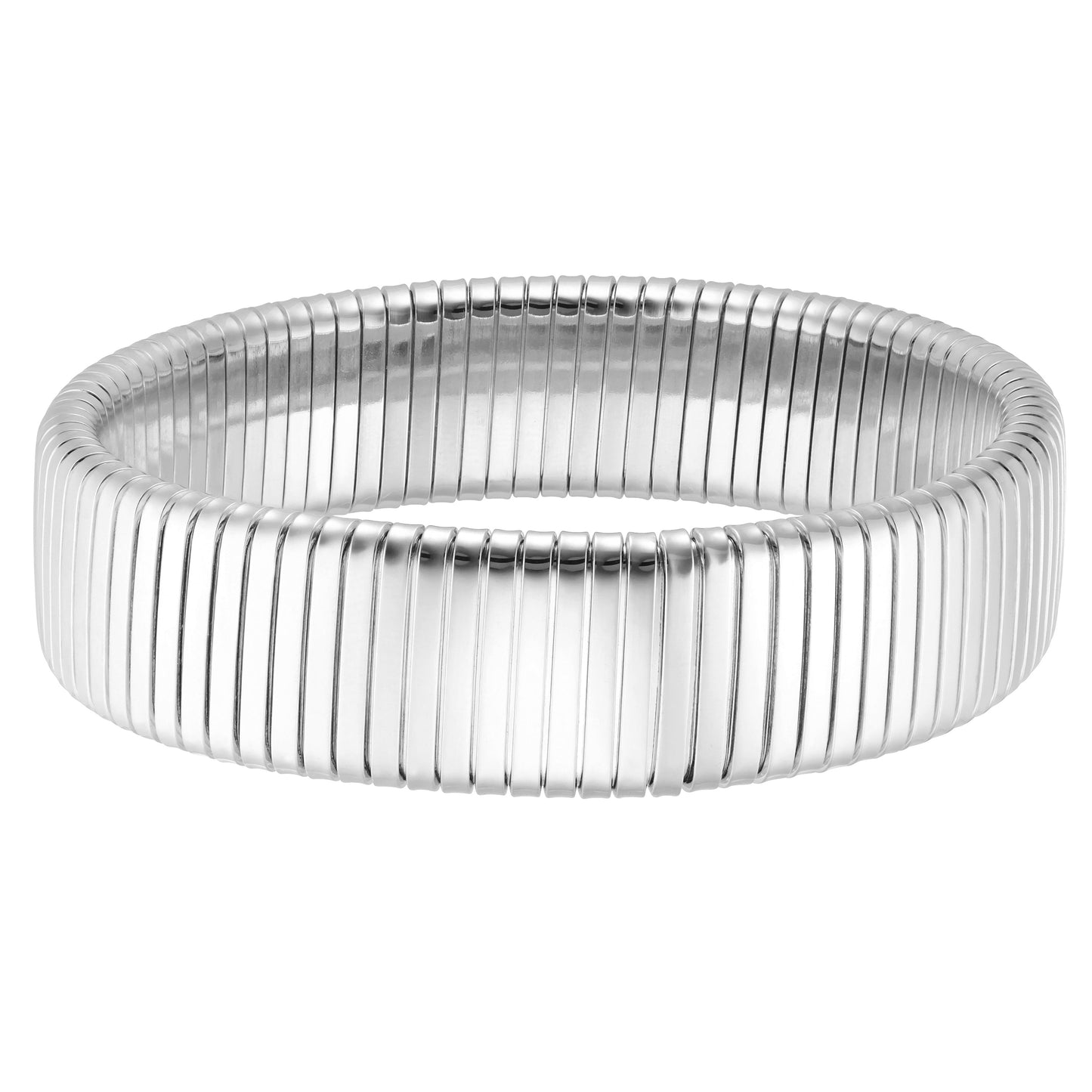 White gold Omega Stretch Bracelet