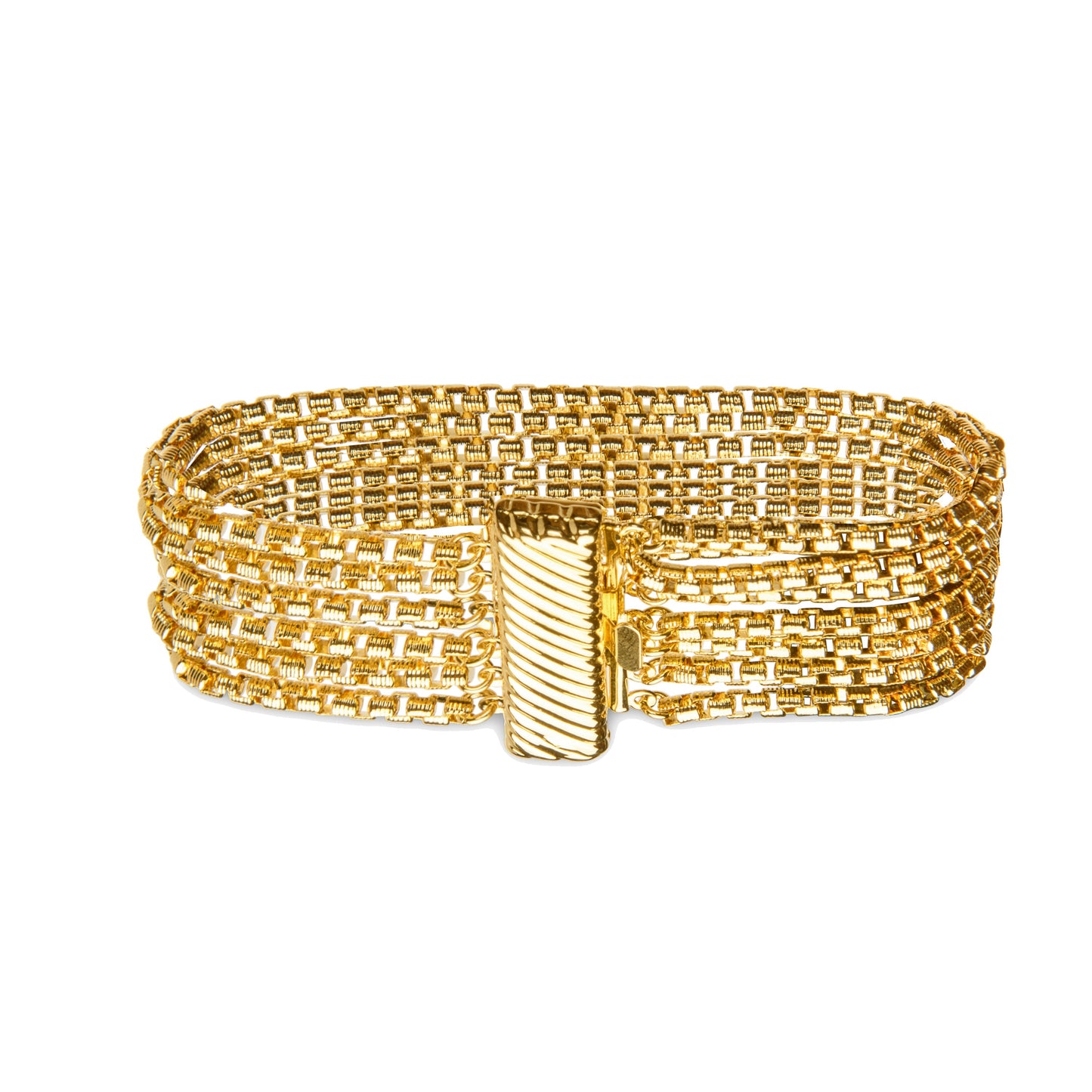 7.5" Multi Strand Wide Tongue Clasp Bracelet