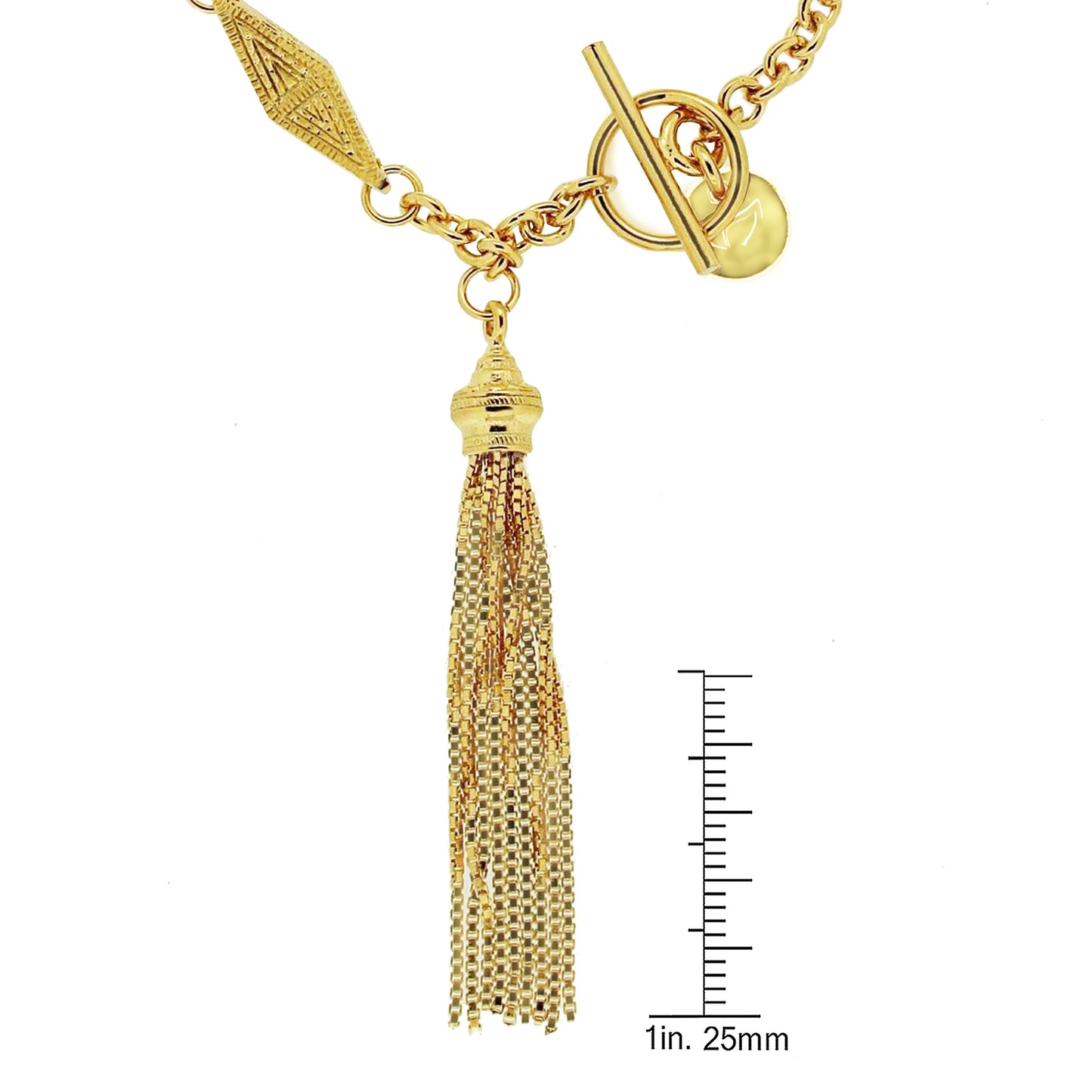 Diamond Shaped Stations on Tassel Bracelet
