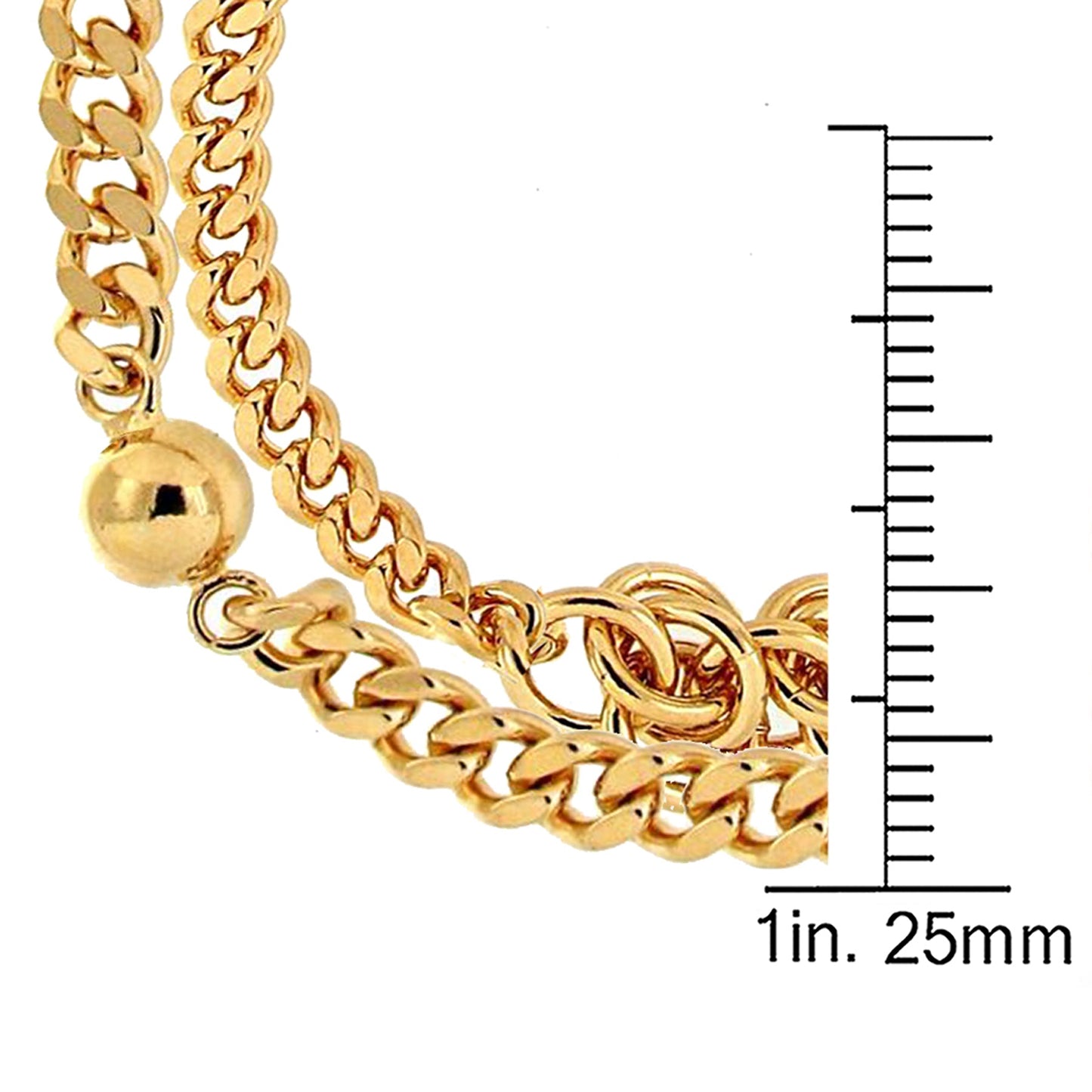 Double Curb Link Knot & Bead Bracelet