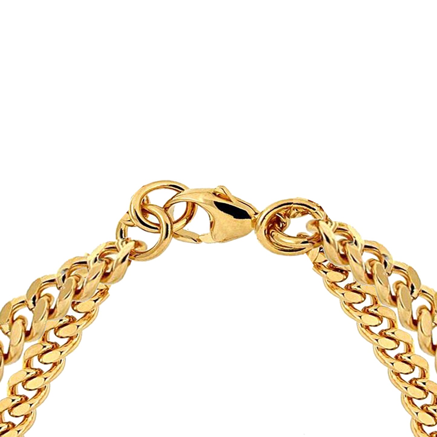 Double Curb Link Knot & Bead Bracelet
