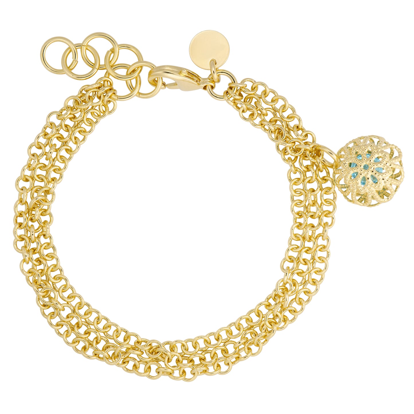8.25" Caged Stone Multi Strand Bracelet