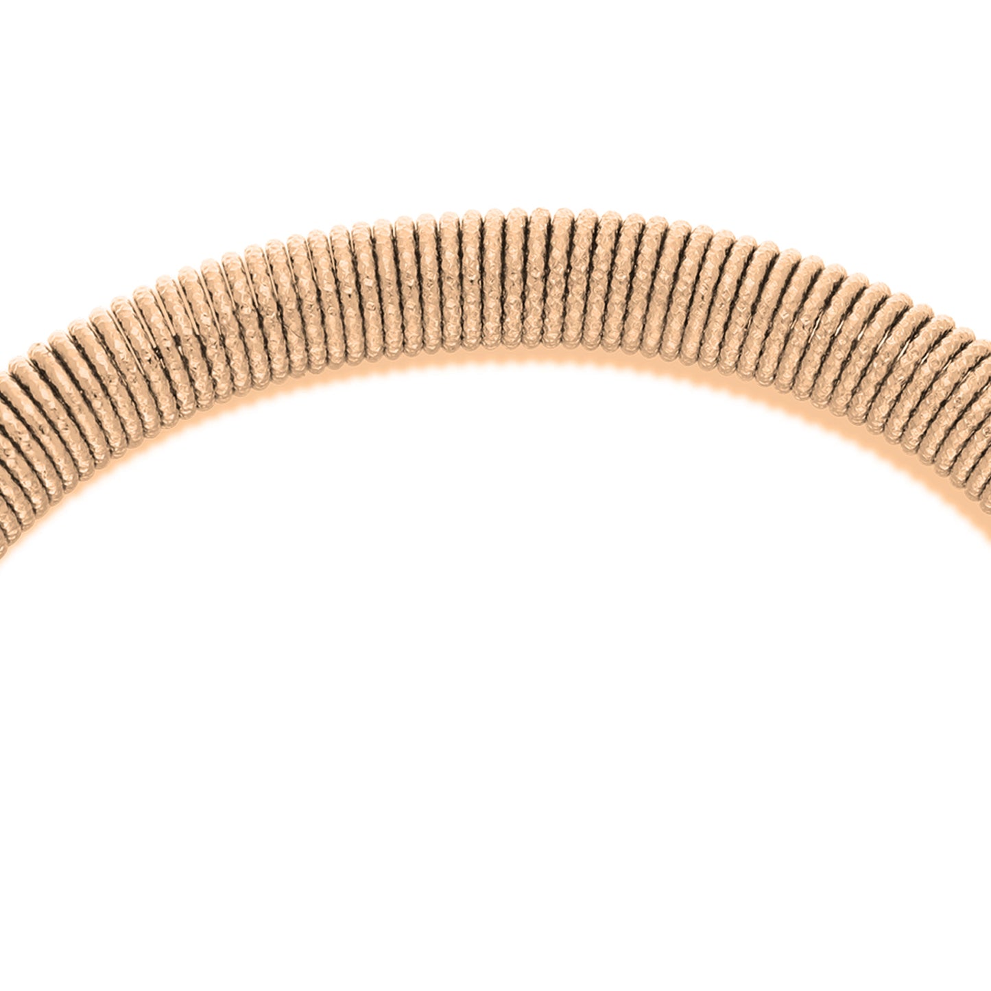 Rose Gold Stretch Bangle with Round Flower Pink/ Crystal