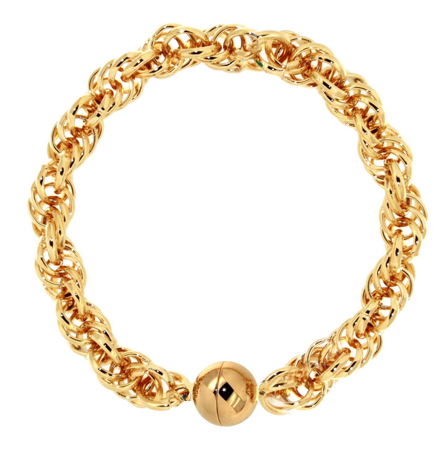 8mm Yellow Gold Rope with Magnetic Clasp