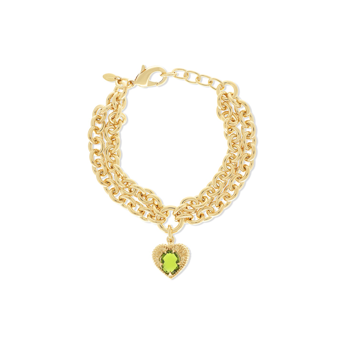 Double Strand Bracelet with Heart Charm