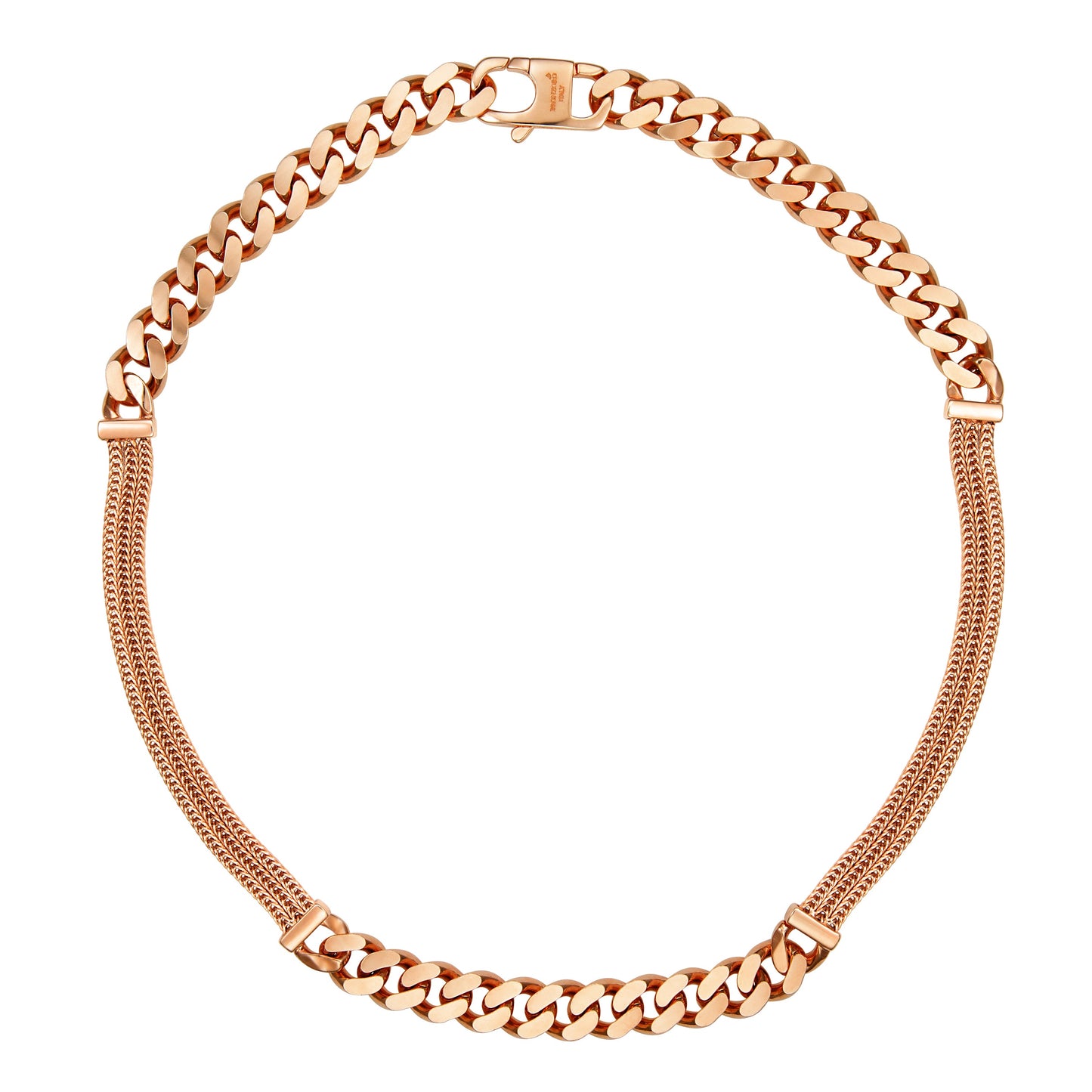 Curb & Multi Foxtail Stationed Necklace