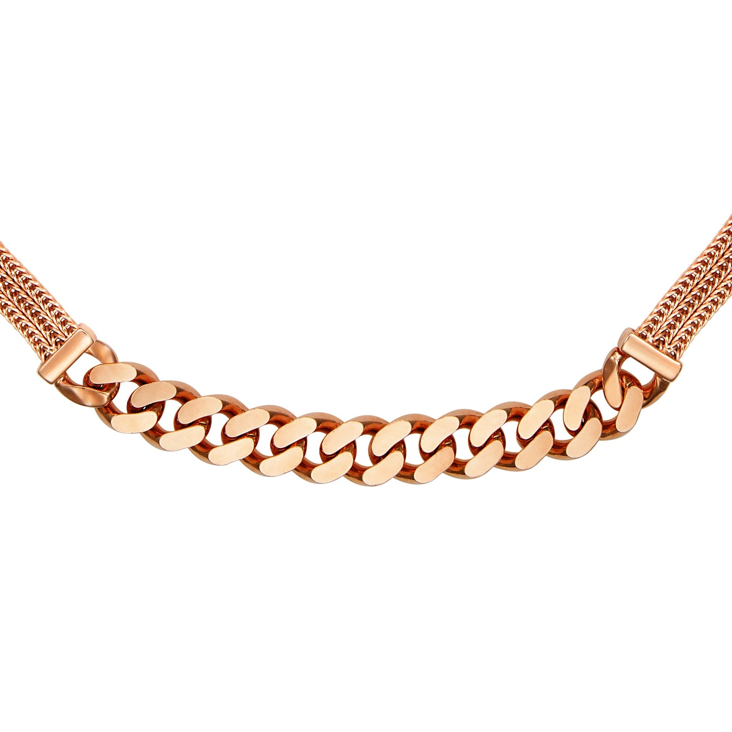 Curb & Multi Foxtail Stationed Necklace