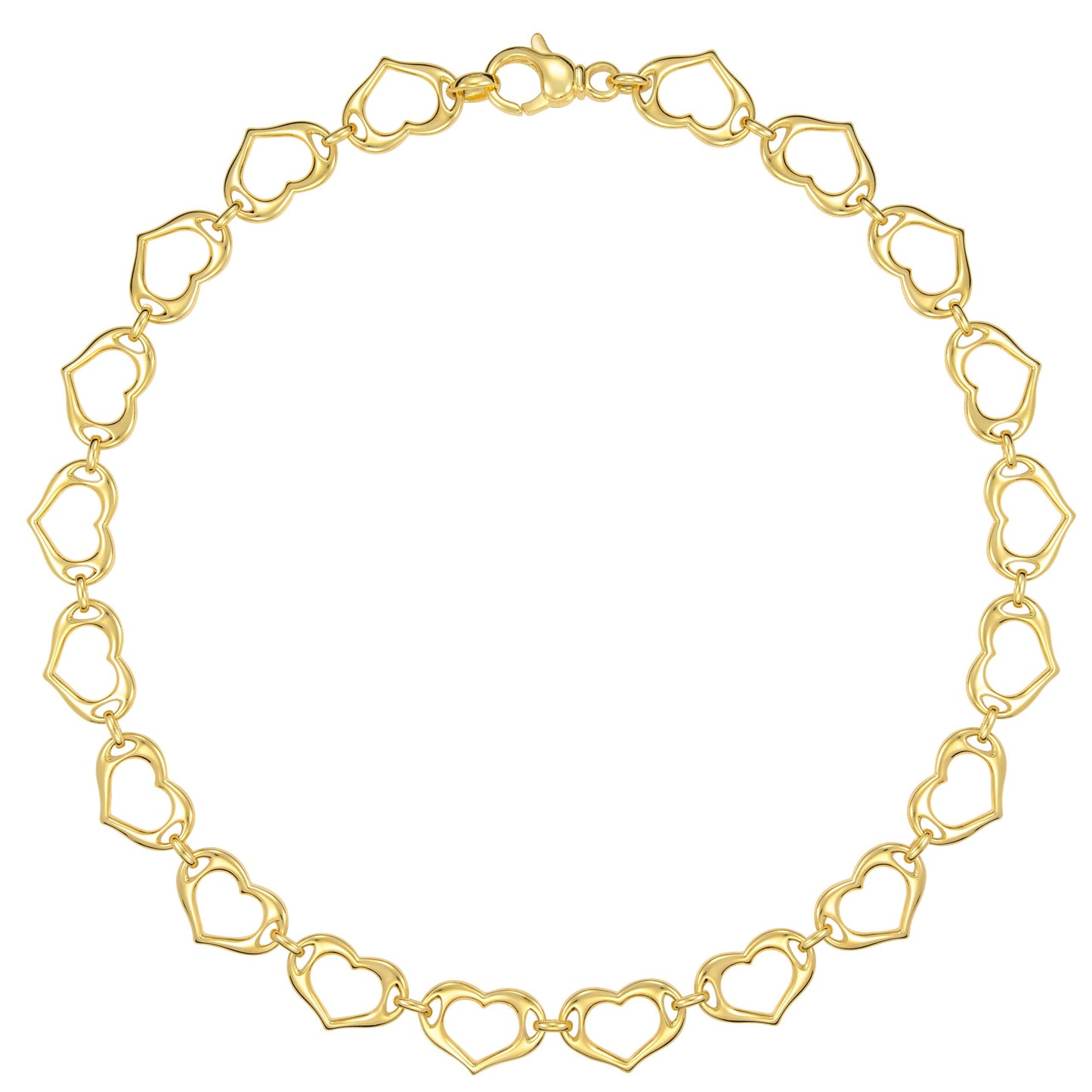 18" Heart Linked Necklace