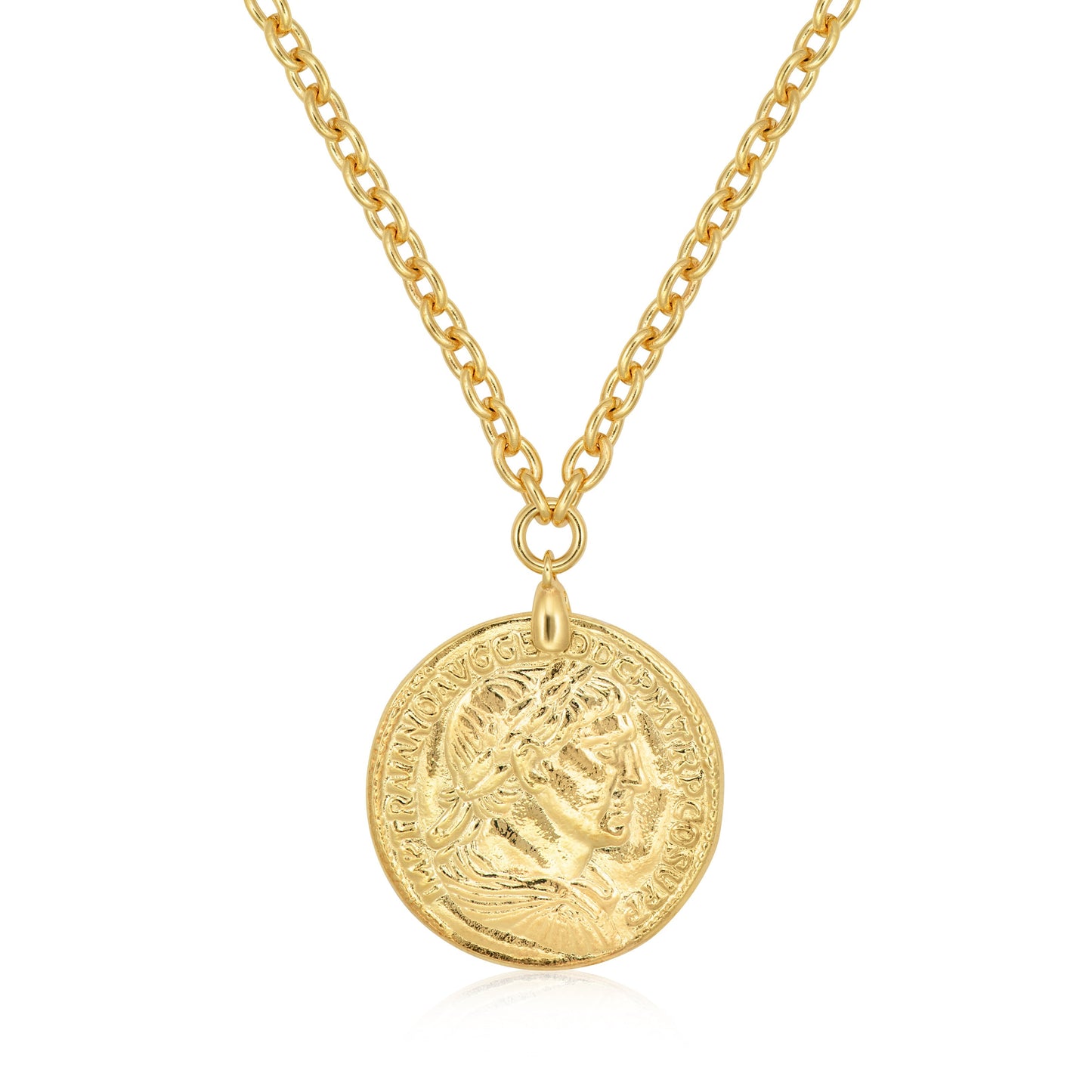 Rolo Coin Pendant Necklace
