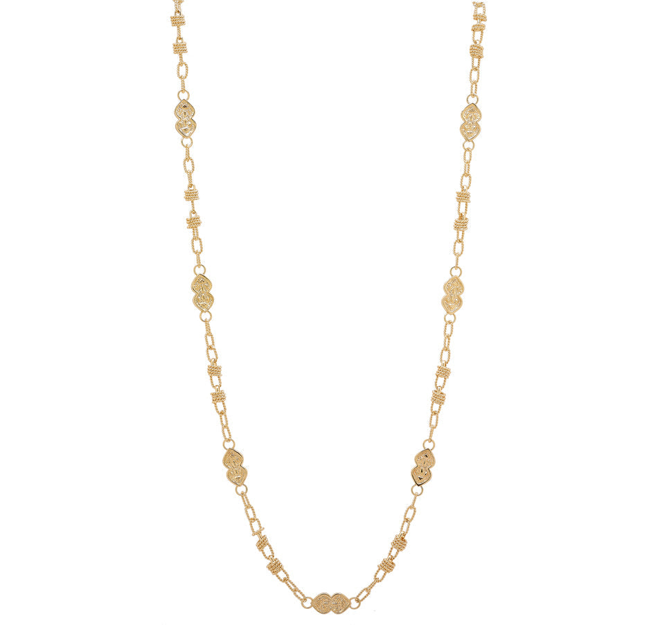 36" Yellow Scrolled Link Necklace