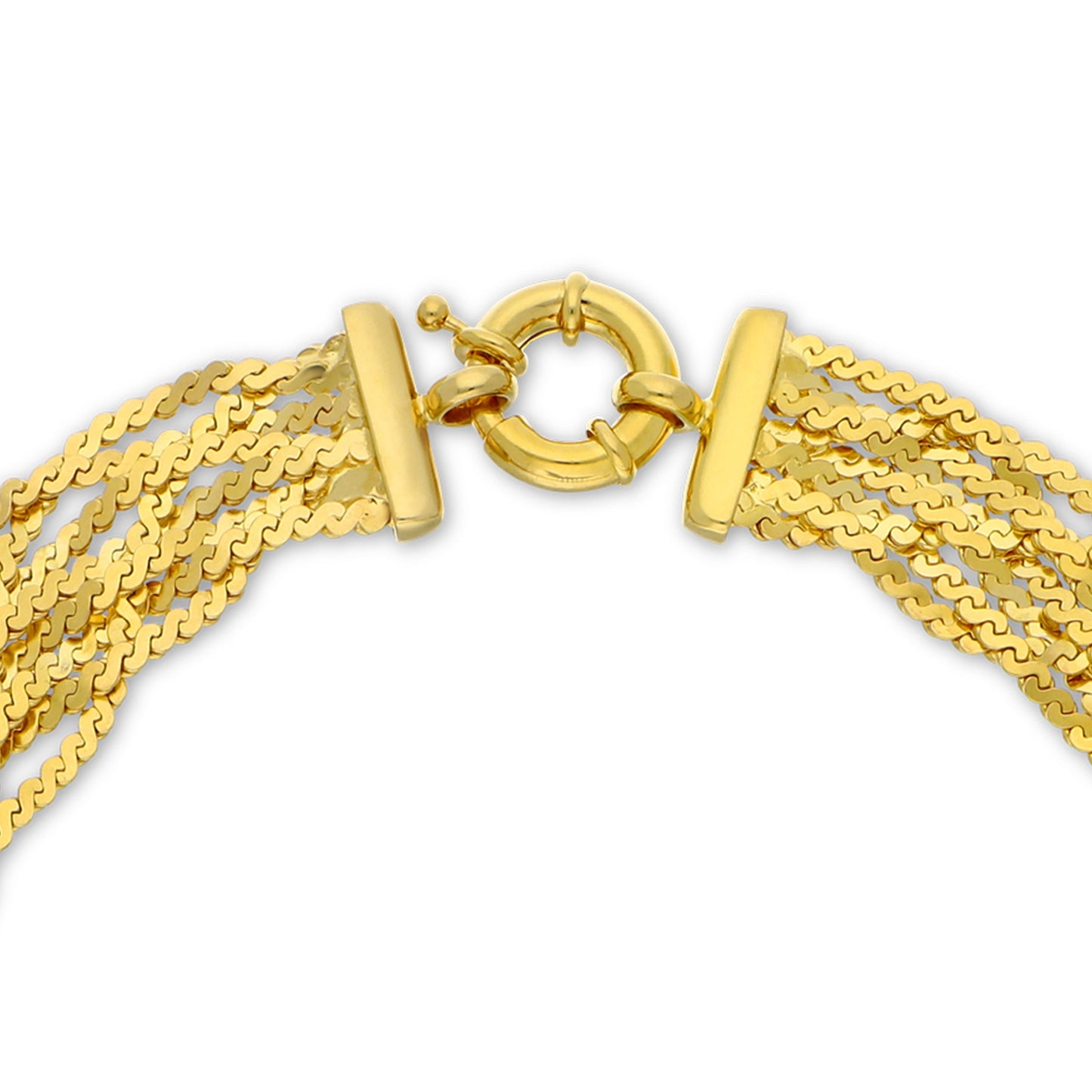 7 Strand Diamond Cut Braided Necklace