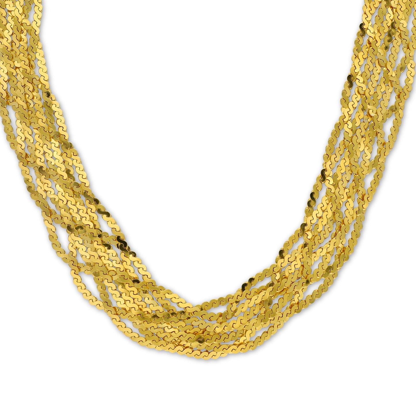 7 Strand Diamond Cut Braided Necklace