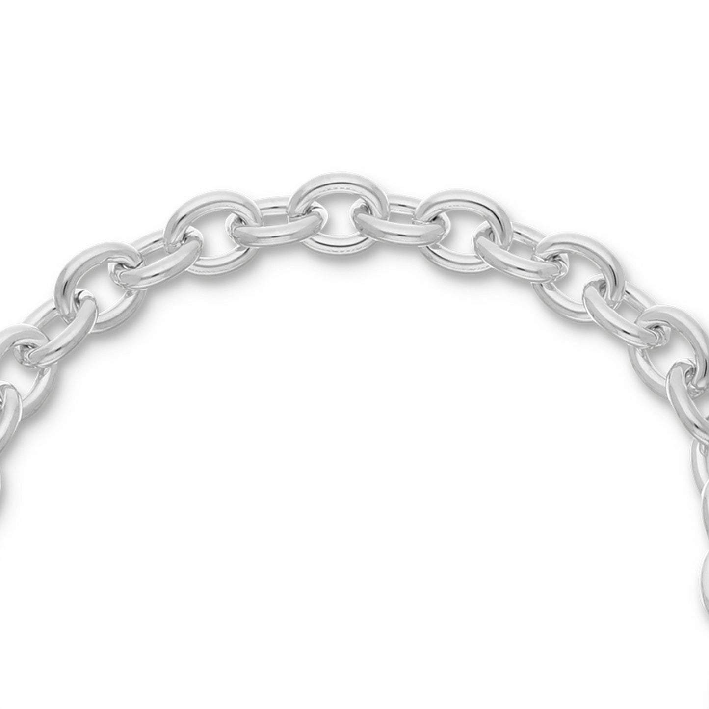 Silver Plated Polished Toggle Link W/Medallion Necklace