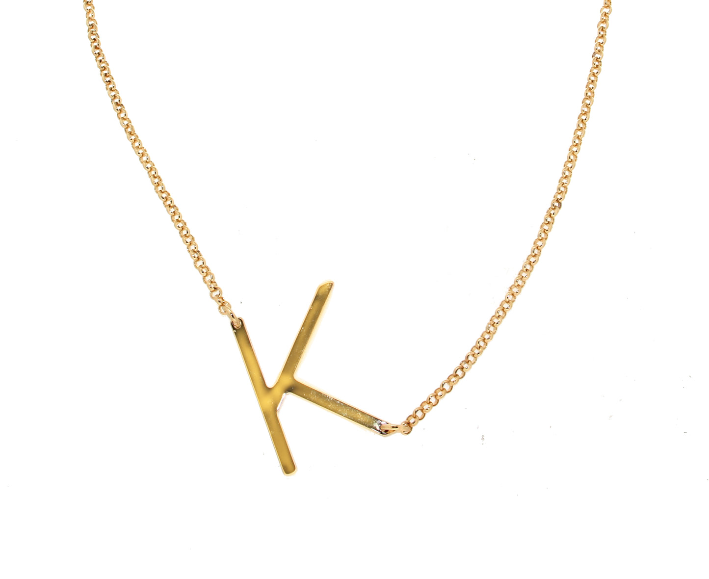OFF SET INITIAL NECKLACE