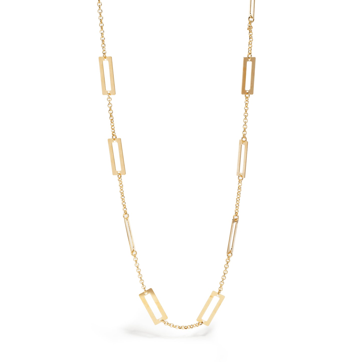 Rolo Link With Paperclip Stations Necklace