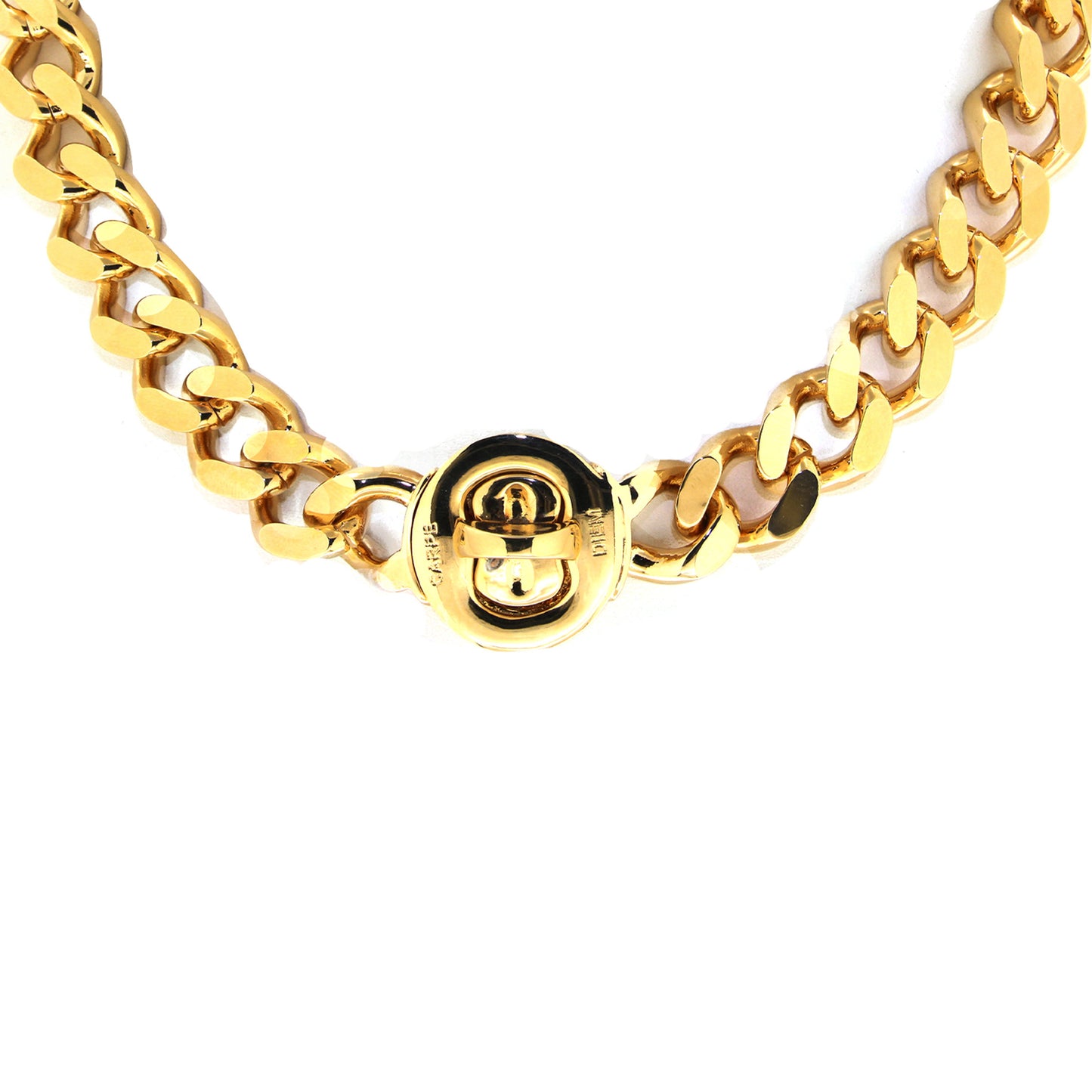 Carpe Diem Engraved Lock Front Necklace