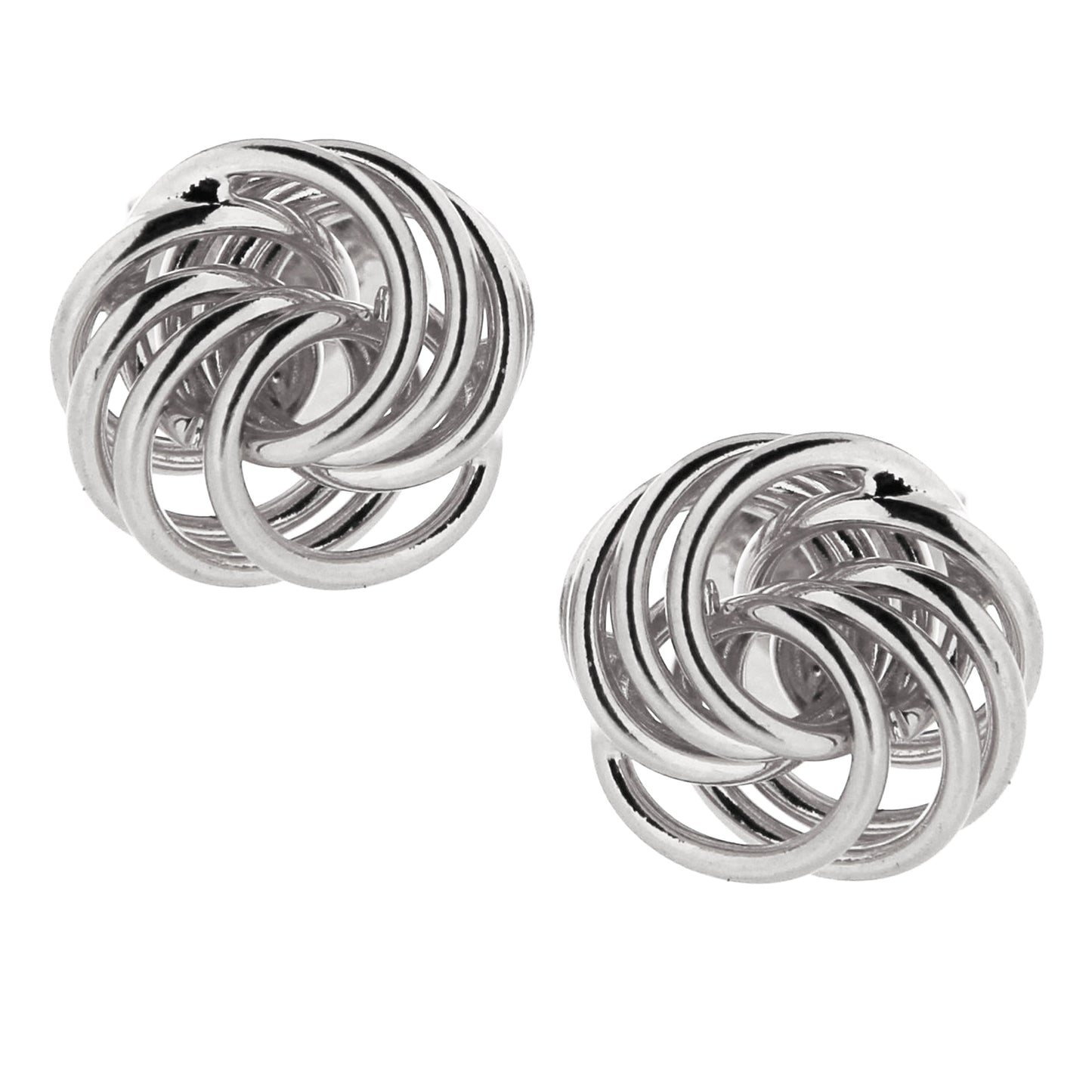 White Rhodium Love Knot Studs