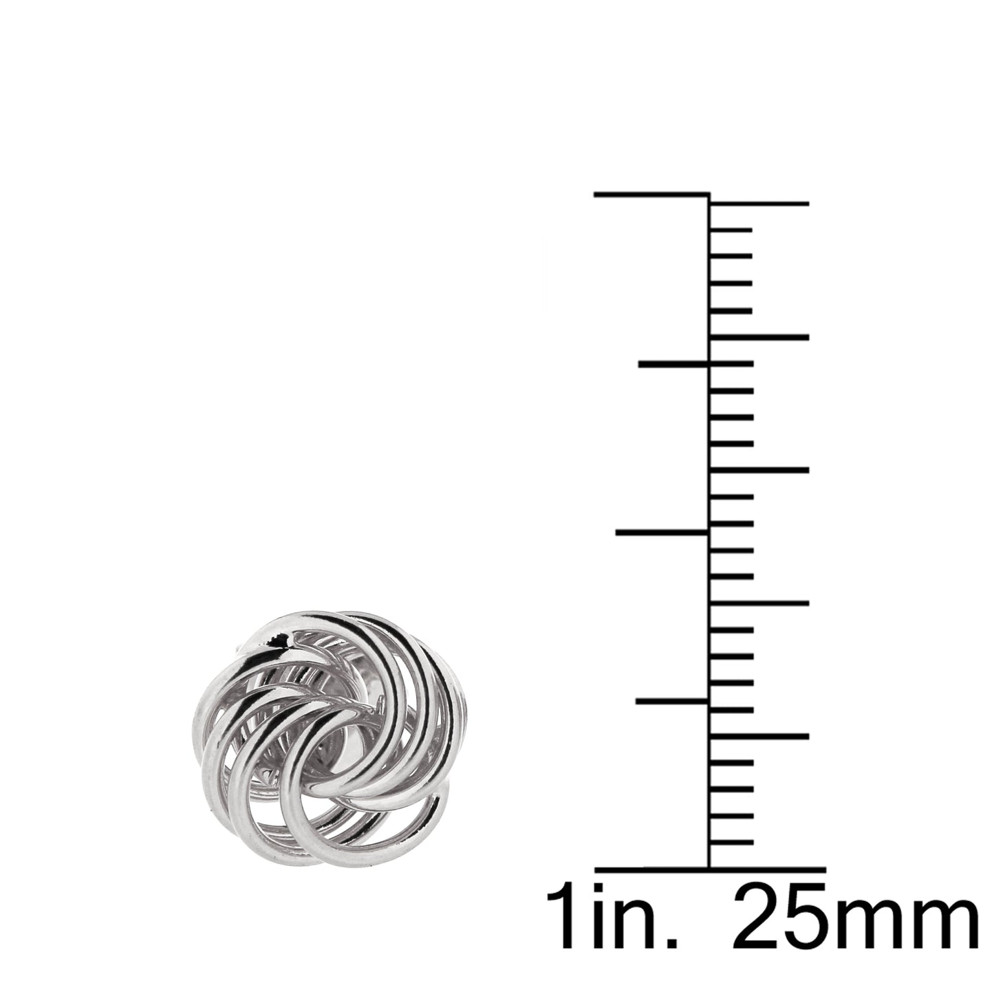 White Rhodium Love Knot Studs