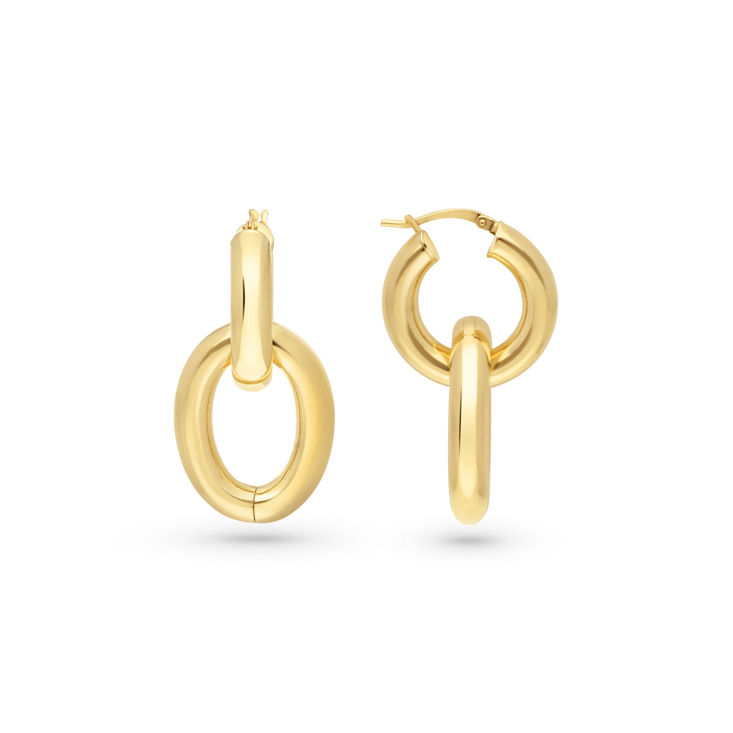Double Link Door Knocker Stud Earrings