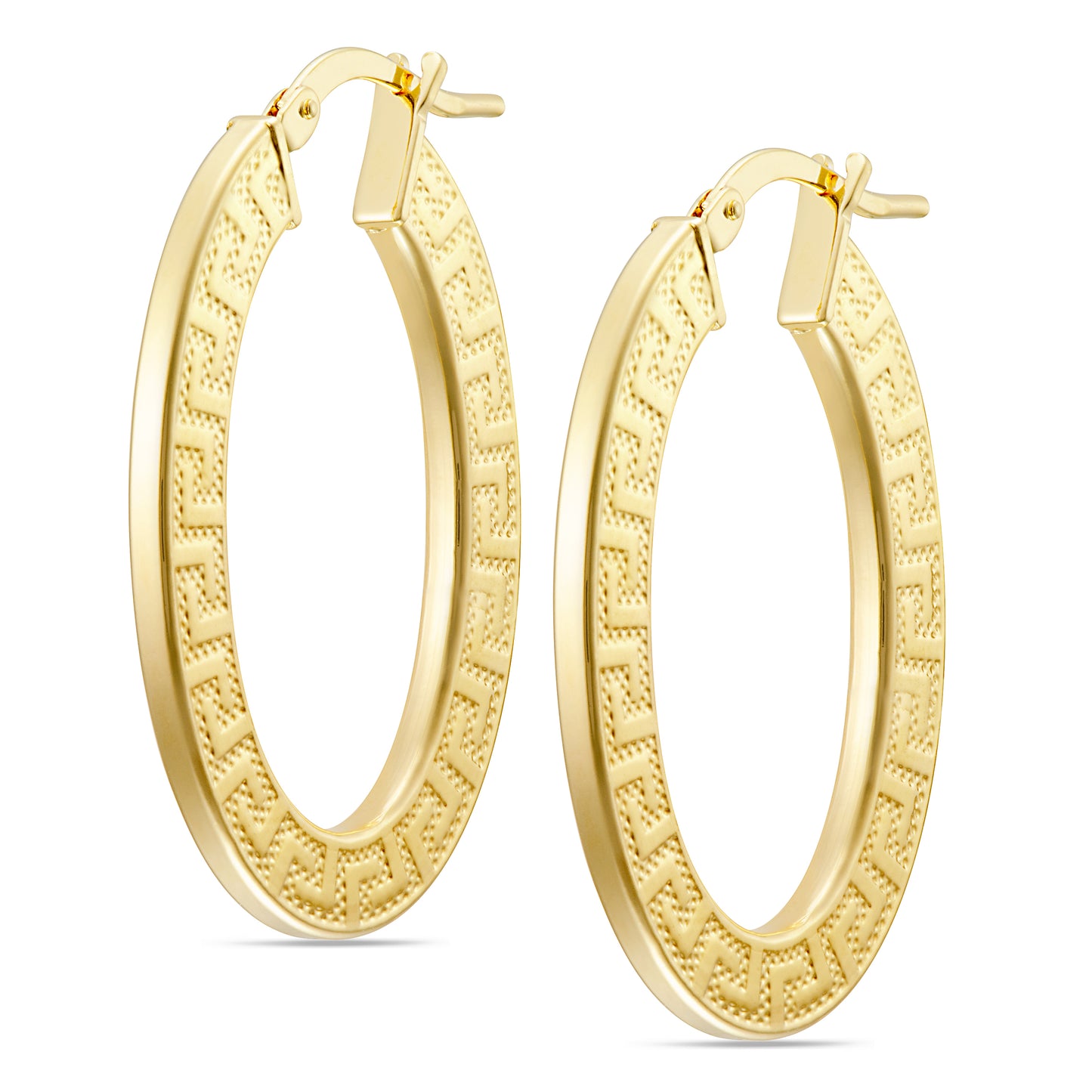 Oval Flat Greek Key Hoop