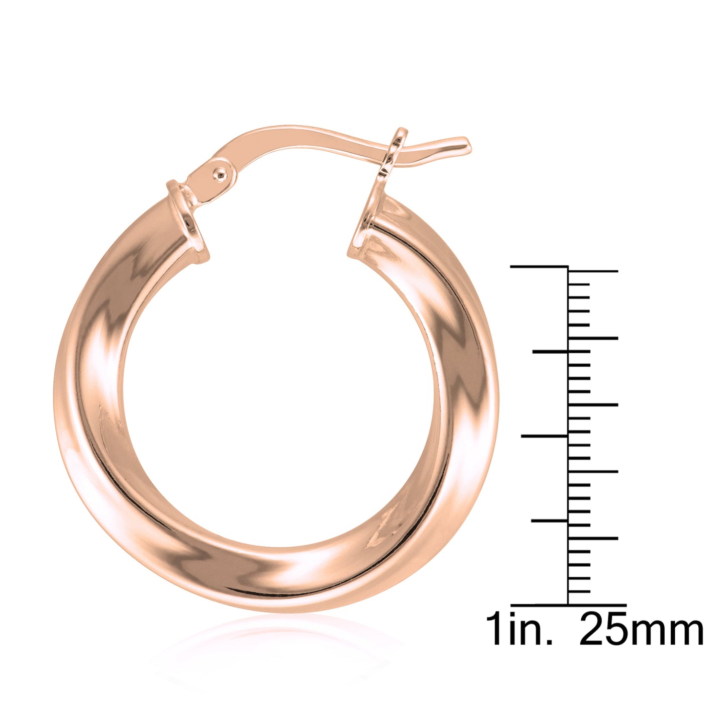 Rose Gold Twisted Round Hoop Earrings