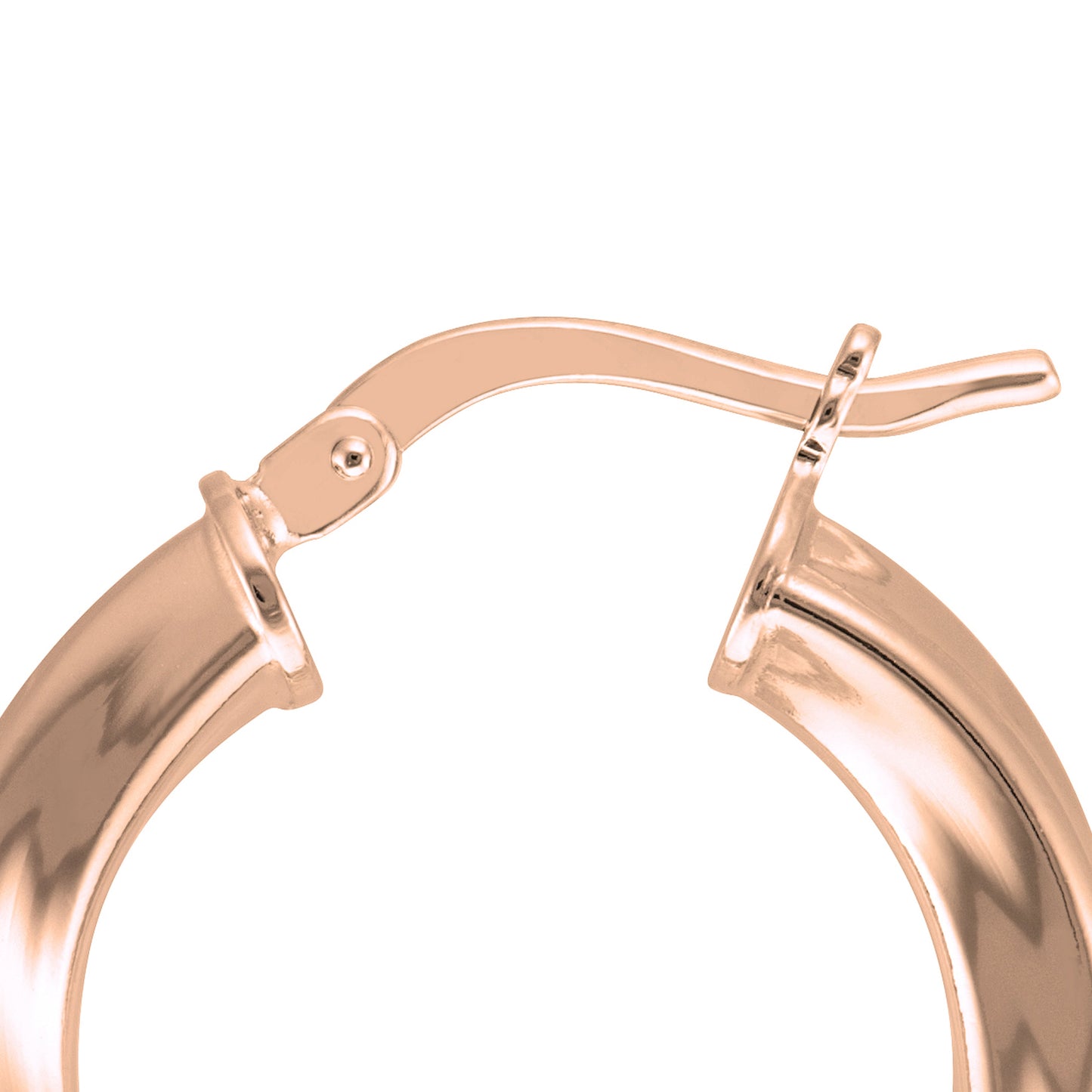 Rose Gold Twisted Round Hoop Earrings