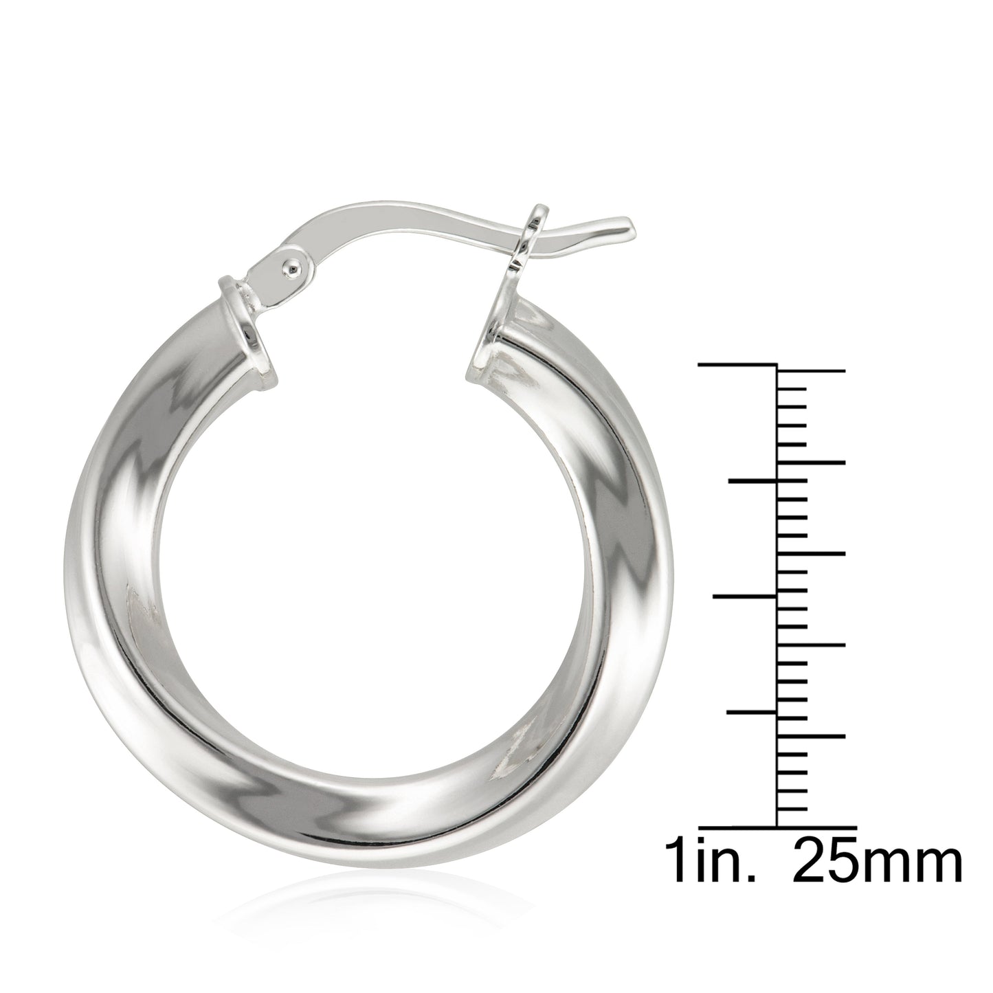 Twisted Round Polished Hoop Outside Diam. Hoop Earrings