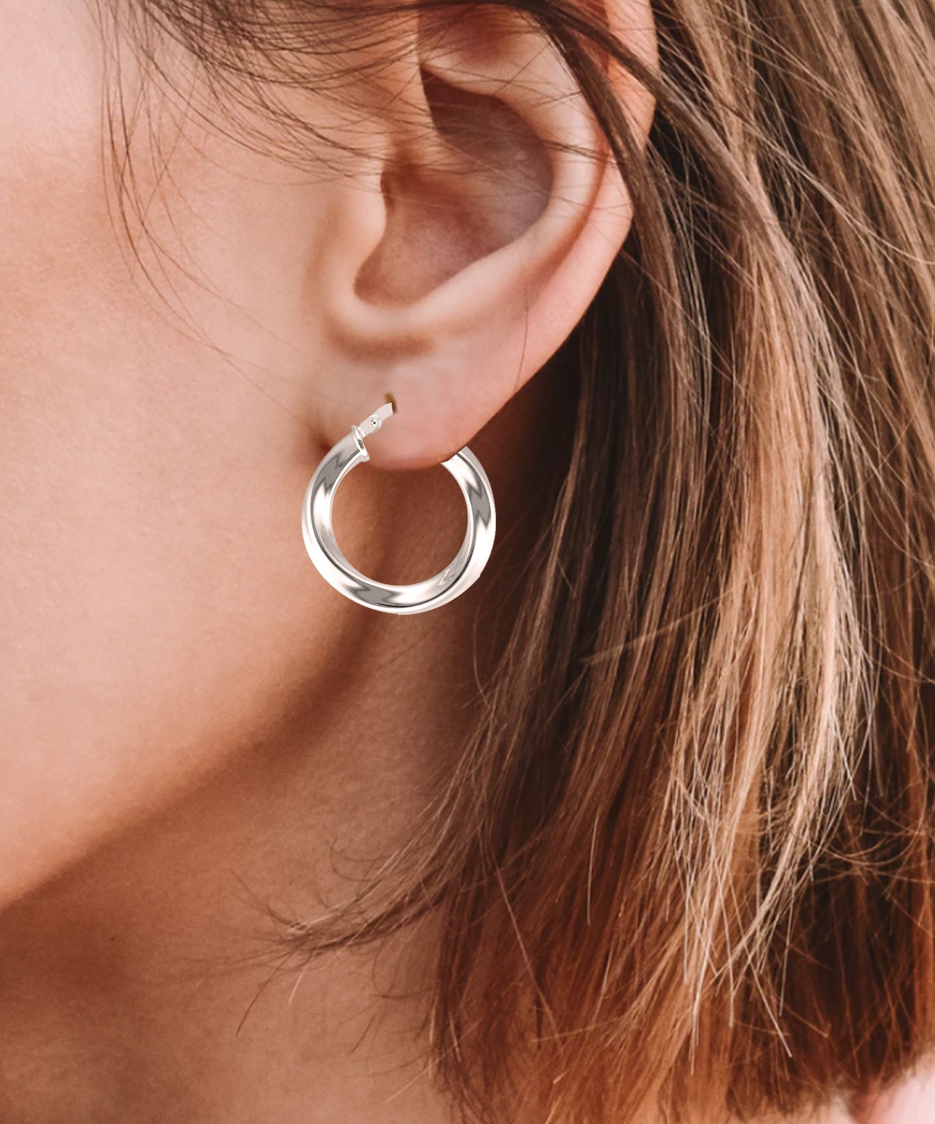 Twisted Round Polished Hoop Outside Diam. Hoop Earrings