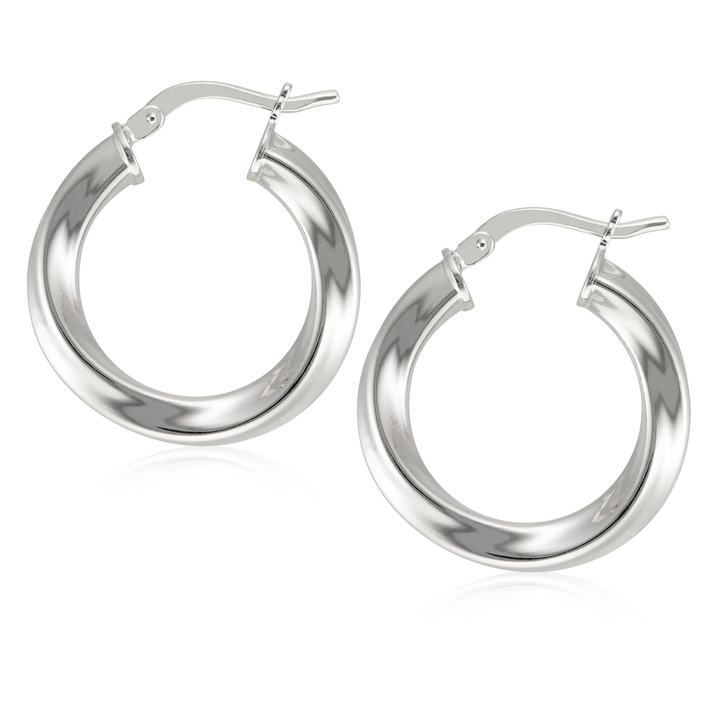 Twisted Round Polished Hoop Outside Diam. Hoop Earrings