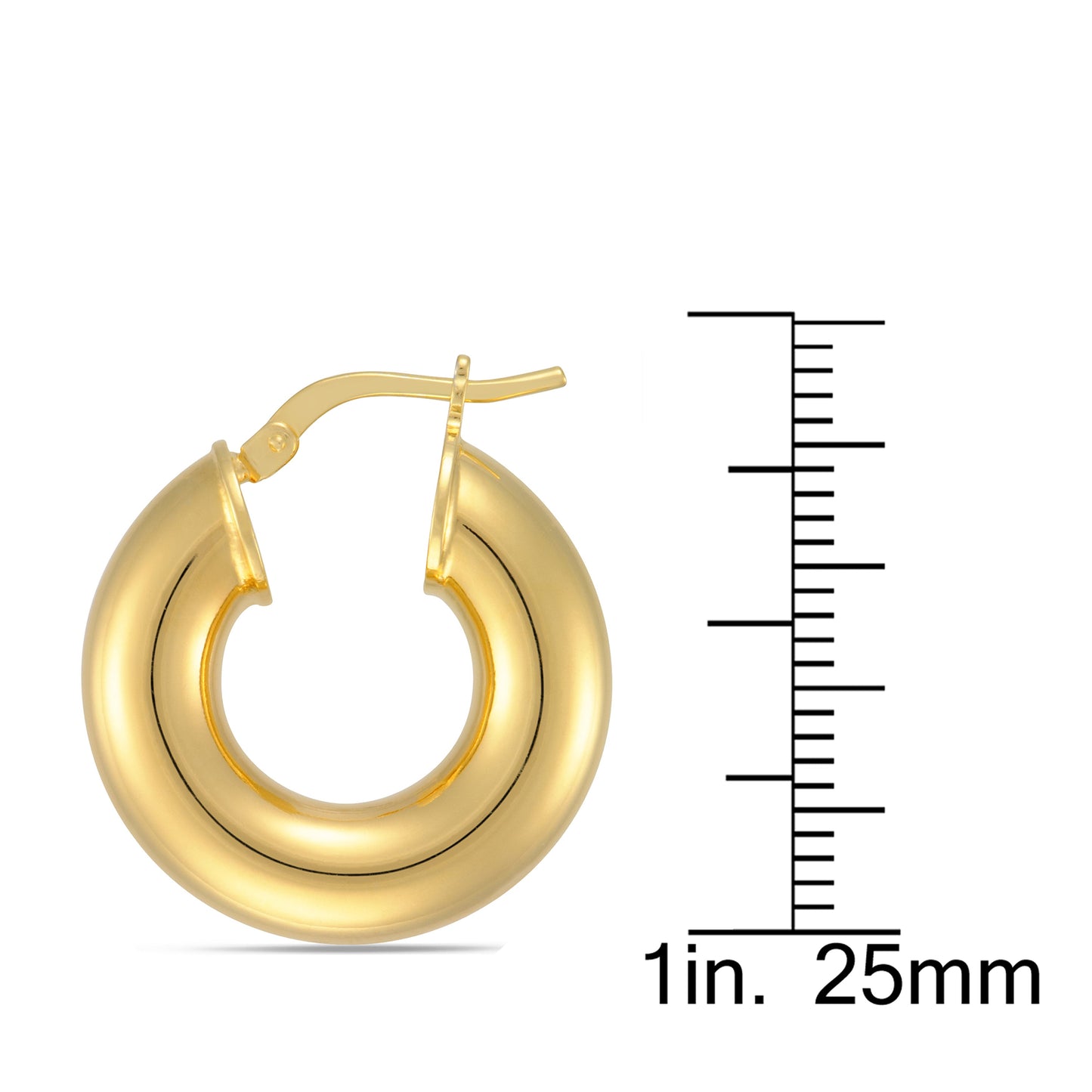 Yellow Round Hoop Earrings