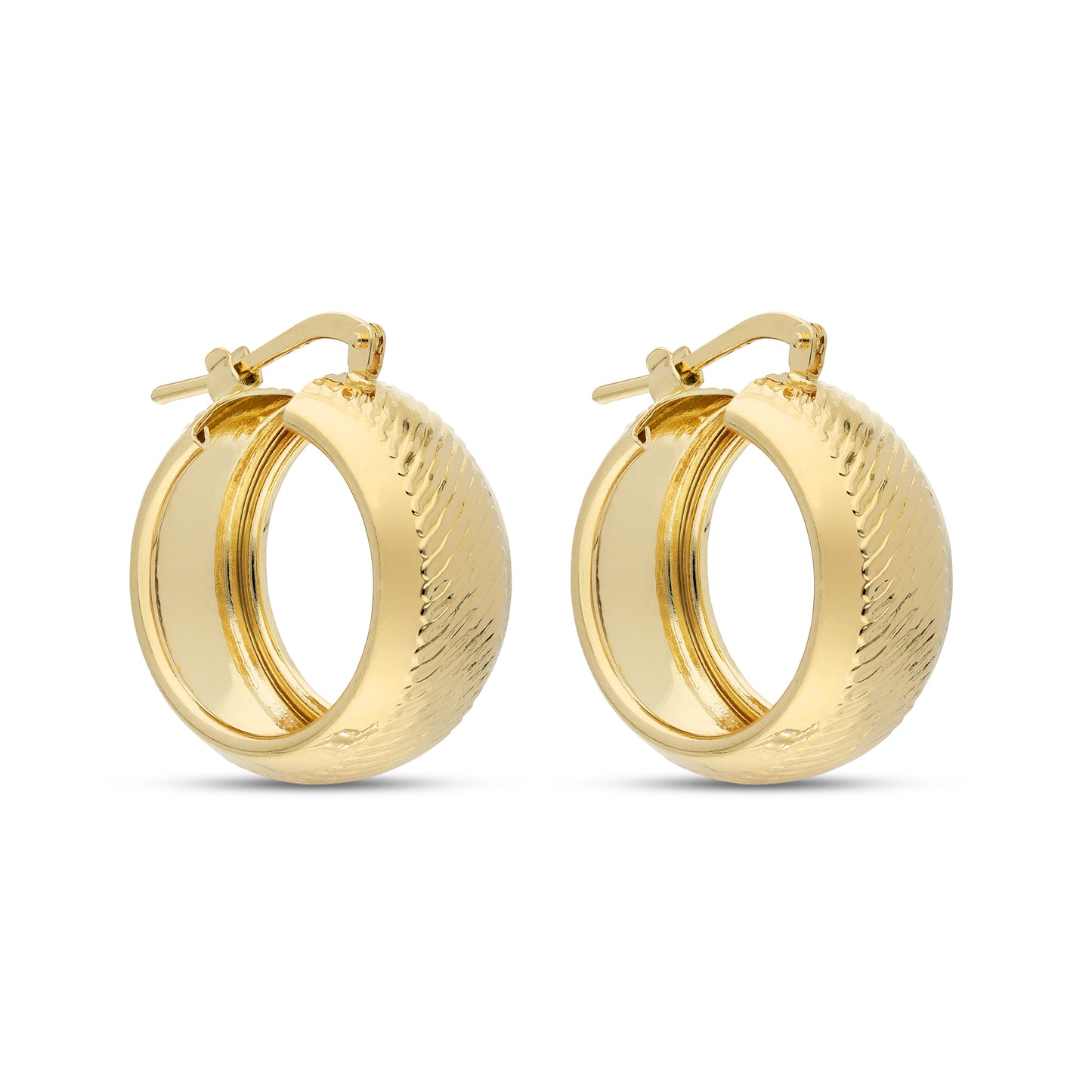 Diamond Cut Wedding Band Hoop