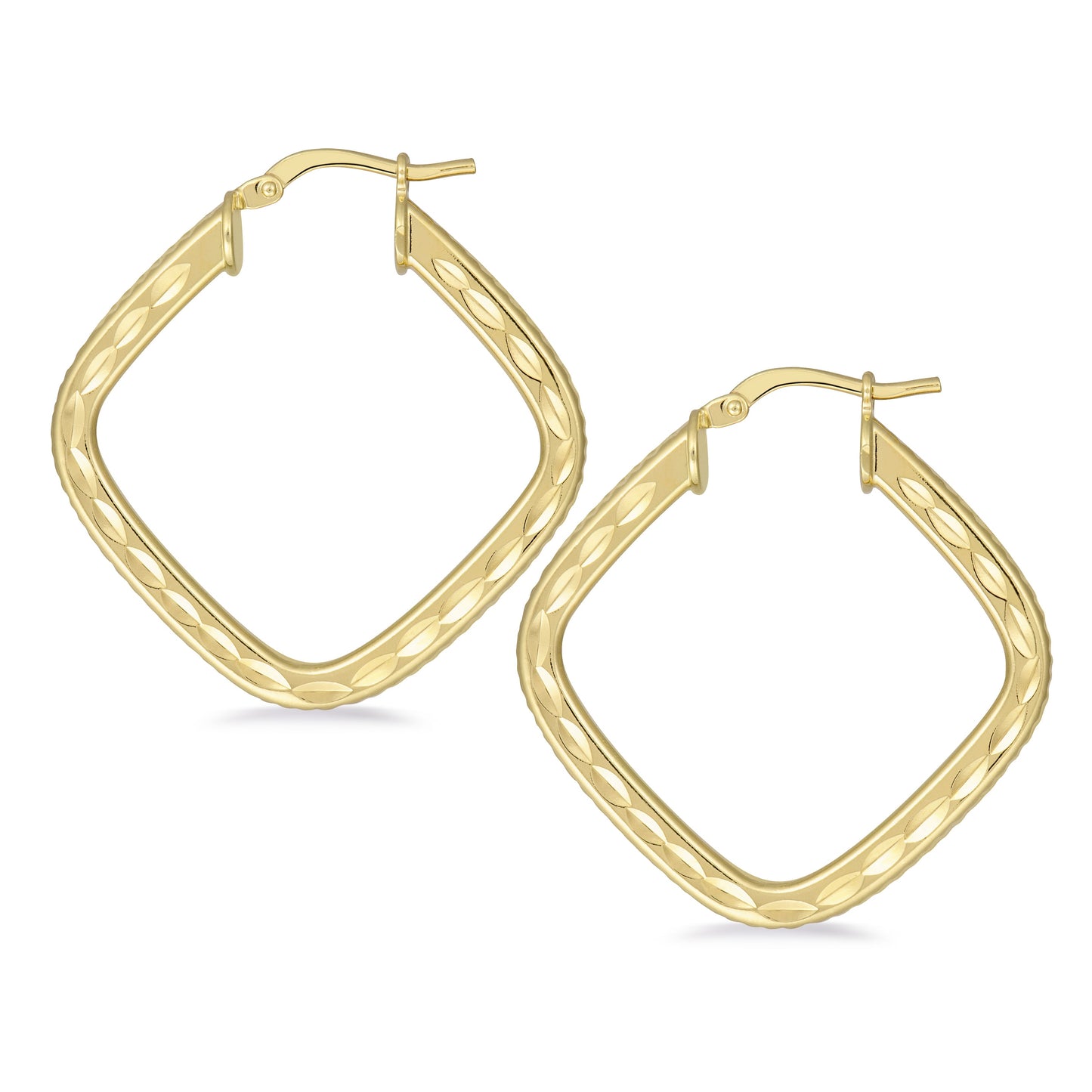 Diamond Shape Hoop Earrings