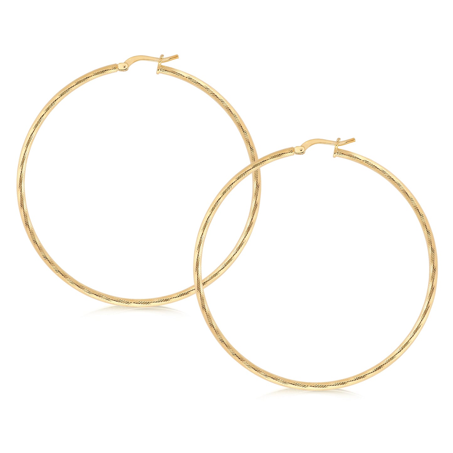 Large Round Textured Hoop Earrings