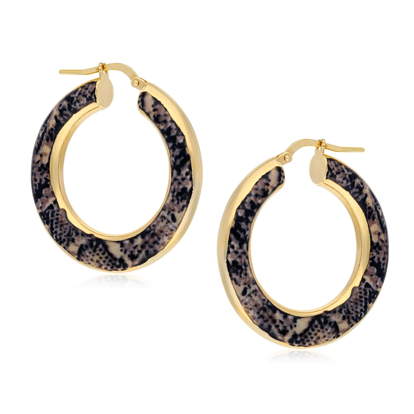 Graduated Enamel Hoop Earrings