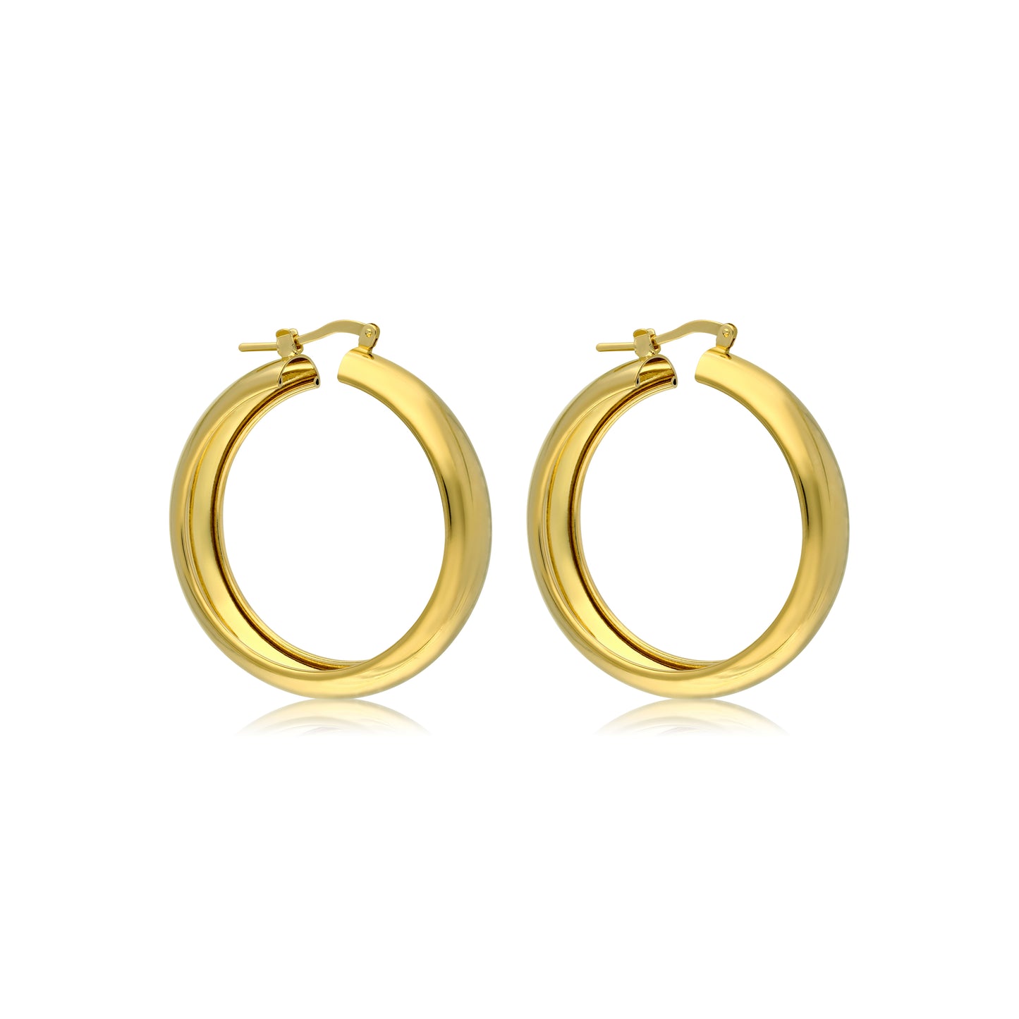 WIDE POLISHED WEDDING BAND HOOP
