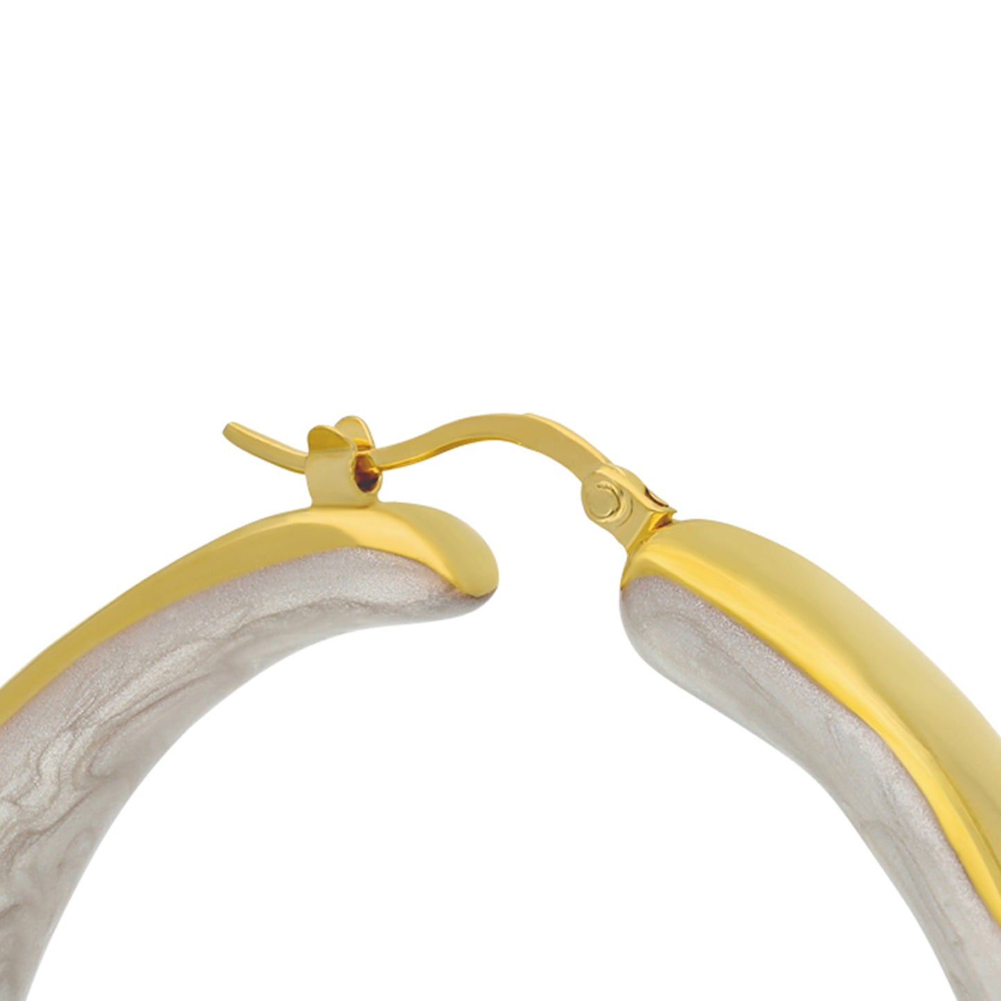 White Pearl Enamel Hoop