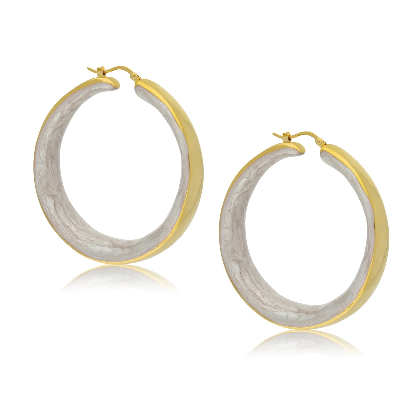 White Pearl Enamel Hoop