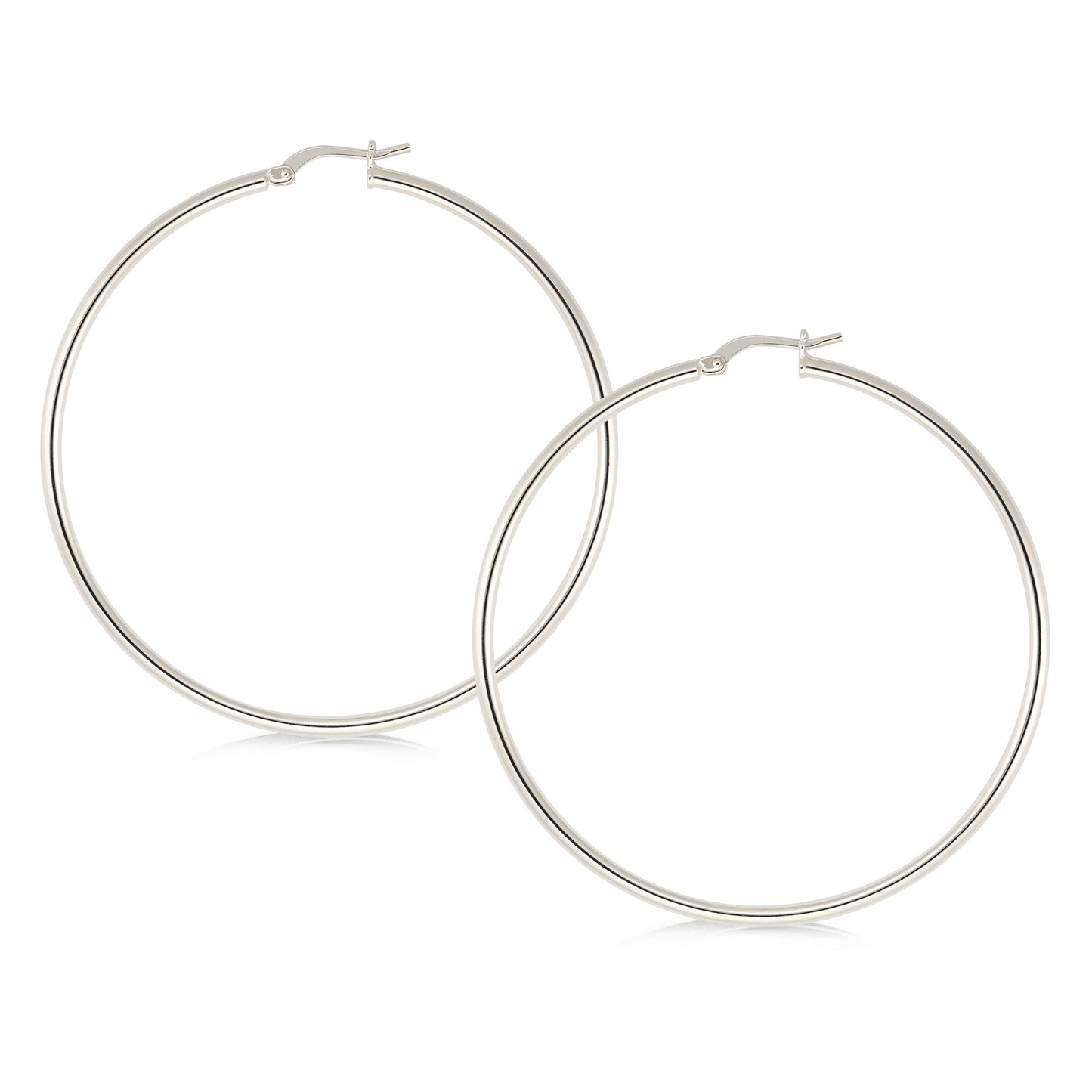 Silver Plated Polished Hoops