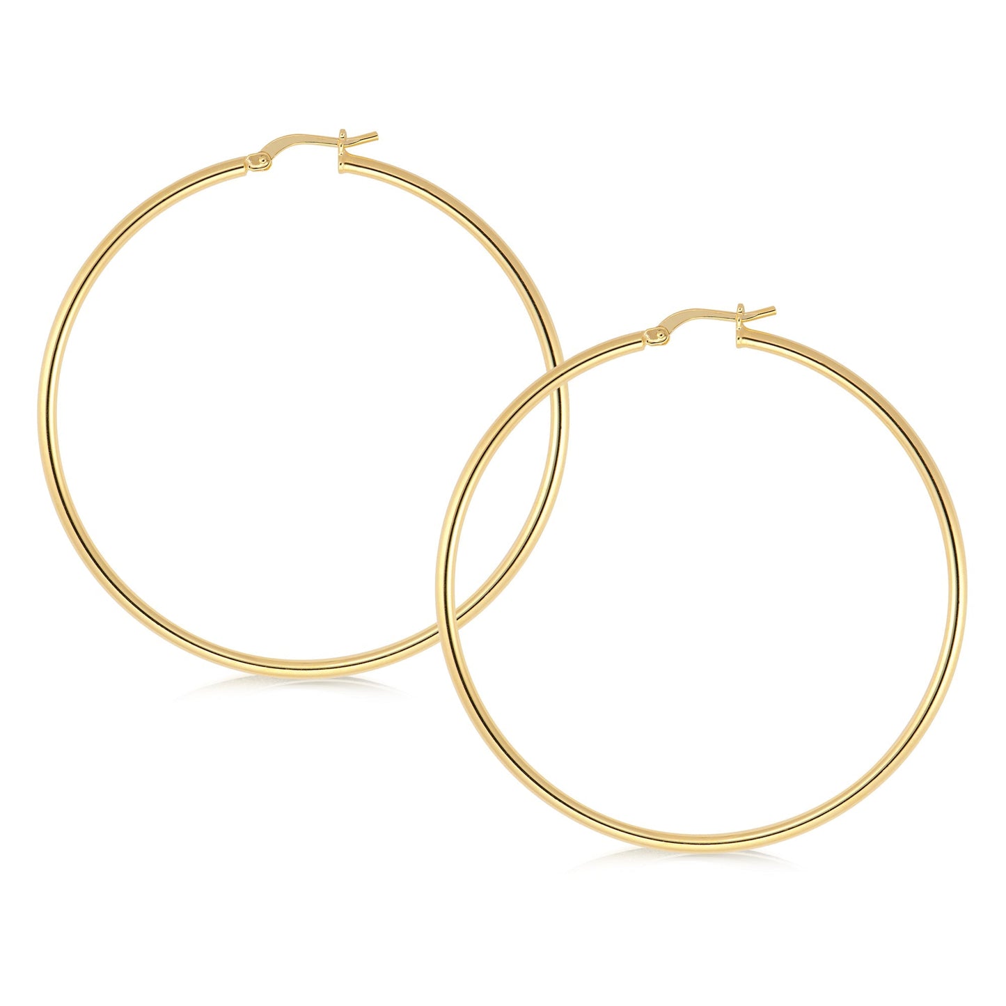 Yellow 50mm Polished Hoop Earrings