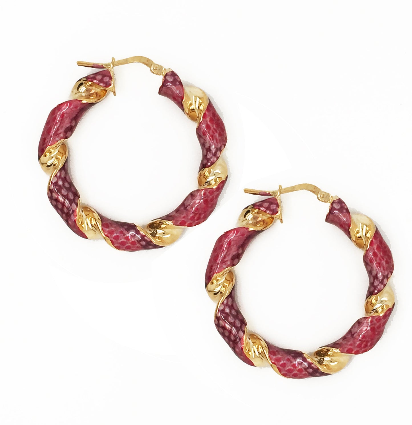 Snake Enamel Hoops