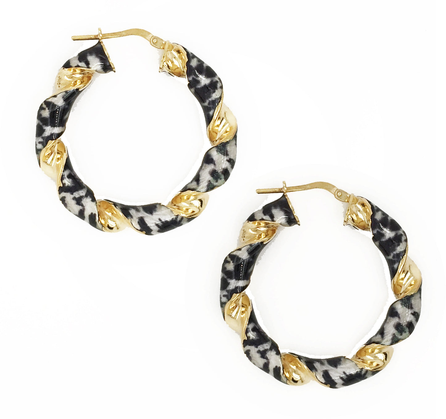 Mauve Leopard Enamel Hoop