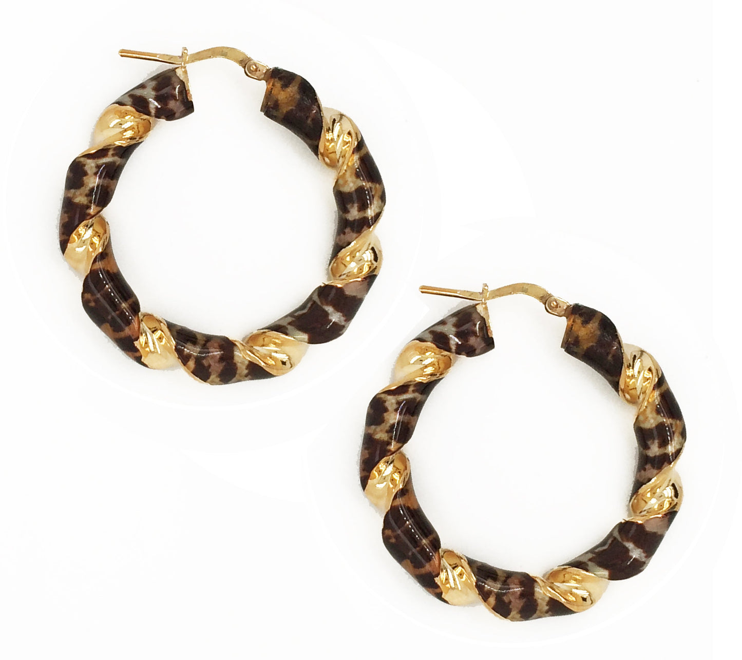 Dark Leopard Enamel Hoop