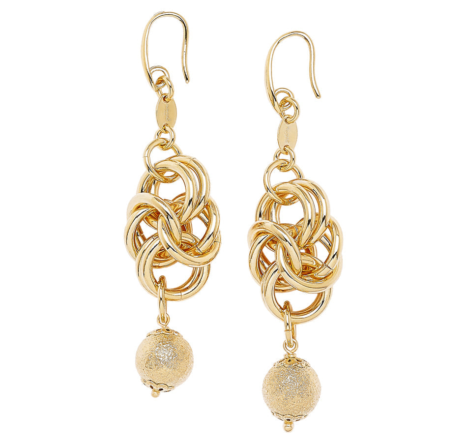 Knotted Drop Bead Earrings