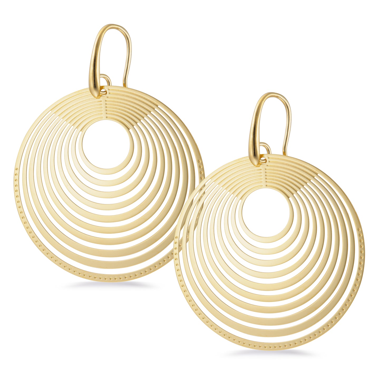 Laser Cut Multi Circle Drop Earrings On Fishook