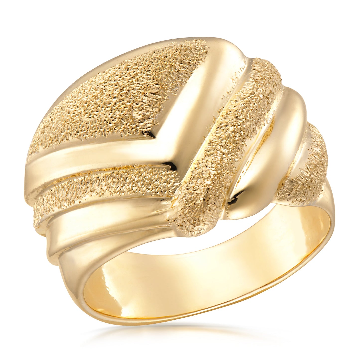 LASER FINISH CHEVRON RING