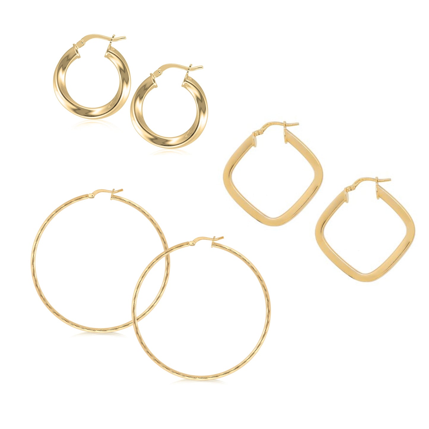 Set Of Three Hoops yellow gold