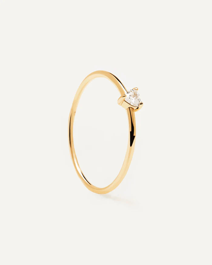 WHITE HEART GOLD/SILVER RING