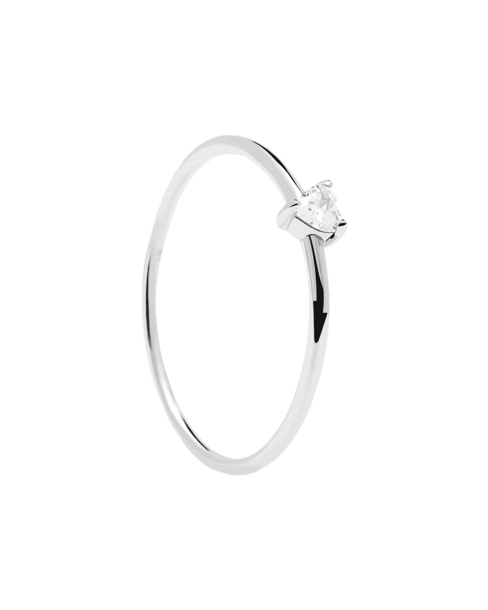 WHITE HEART GOLD/SILVER RING